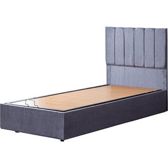Setay Cesur 90x190 cm Başlıklı Yataklı Sandıklı Tek Kişilik Baza Seti Açık Gri
