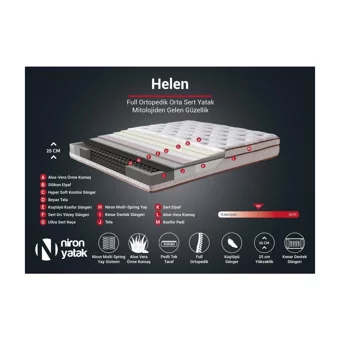 Niron Yatak Helen 80x180 cm Başlıklı Yataklı Sandıklı Tek Kişilik Baza Seti Kahverengi