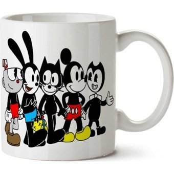 Cuphead Bendy And The Ink Machine Mickey Mania Iki Tarafı Baskılı Kupa Bardak