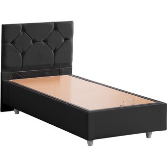Cesur Glamis 90x190 cm Başlıklı Yataklı Sandıklı Tek Kişilik Baza Seti Antrasit