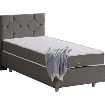 Setay Glamis 100x200 cm Başlıklı Yataklı Sandıklı Tek Kişilik Baza Seti Gri