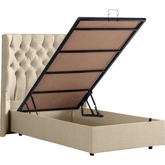 Setay Matilda 100x200 cm Başlıklı Yataklı Sandıklı Tek Kişilik Baza Seti Krem