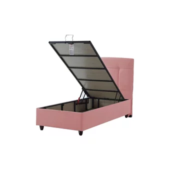 İpek Mobilya Manolya 90x190 cm Başlıklı Sandıklı Tek Kişilik Baza Seti Pembe