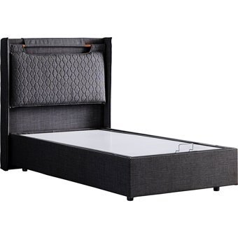Setay Zagreb 100x200 cm Başlıklı Yataklı Sandıklı Tek Kişilik Baza Seti Antrasit