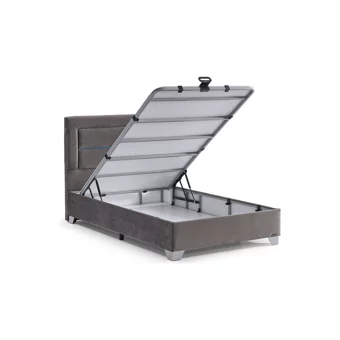 Armis Polly 90x190 cm Başlıklı Sandıklı Tek Kişilik Baza Seti Krem