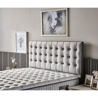 Mobilya Dükkanım Rönesans 100x200 cm Başlıklı Yataklı Sandıklı Tek Kişilik Baza Seti Beyaz