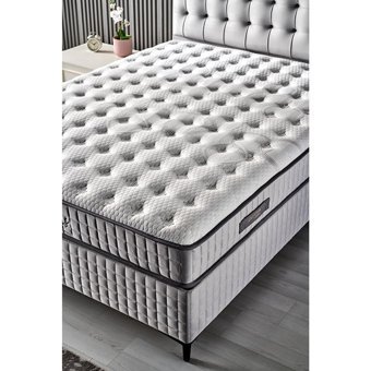 Mobilya Dükkanım Rönesans 100x200 cm Başlıklı Yataklı Sandıklı Tek Kişilik Baza Seti Beyaz