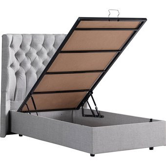 Setay Matilda 90x200 cm Başlıklı Yataklı Sandıklı Tek Kişilik Baza Seti Açık Gri