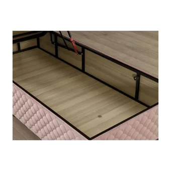 Mobilya Dükkanım Hanzade 120x200 cm Başlıklı Sandıklı Tek Kişilik Baza Seti Pembe