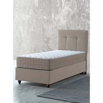 İpek Mobilya Manolya 120x200 cm Başlıklı Yataklı Tek Kişilik Baza Seti Bej