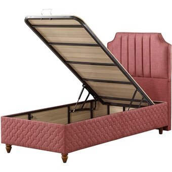 Mobilya Dükkanım Bernita 2 120x200 cm Başlıksız Sandıklı Tek Kişilik Baza Seti Kırmızı