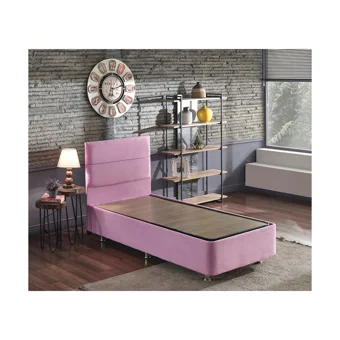 Niron Yatak Pinky 120x200 cm Başlıklı Sandıklı Tek Kişilik Baza Seti Pembe