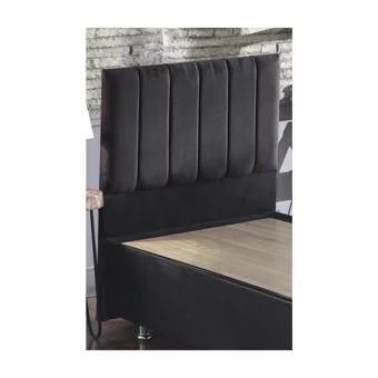 Niron Yatak Piano Lite 90x200 cm Başlıklı Sandıklı Tek Kişilik Baza Seti Siyah