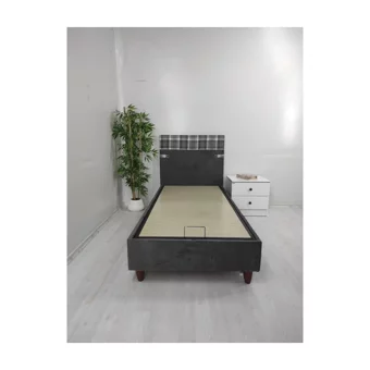 İpek Mobilya Volo 140x190 cm Başlıksız Sandıklı Tek Kişilik Baza Seti Gri