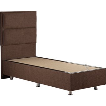 Niron Yatak Cotton No Turn 90x190 cm Başlıklı Yataklı Sandıklı Tek Kişilik Baza Seti Kahverengi