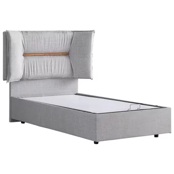 Setay Lizbon 120x200 cm Başlıklı Yataklı Sandıklı Tek Kişilik Baza Seti Açık Gri