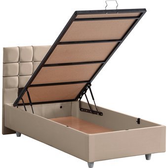 Setay Almada 90x200 cm Başlıklı Sandıklı Tek Kişilik Baza Seti Bej