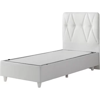 Belletto 90x190 cm Başlıklı Yataklı Sandıklı Tek Kişilik Baza Seti Beyaz