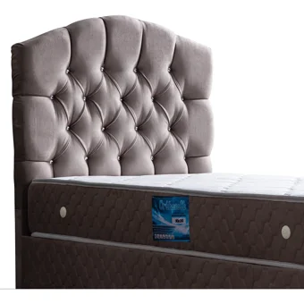 Setay Zümrüt 90x190 cm Başlıklı Yataklı Sandıklı Tek Kişilik Baza Seti Gri