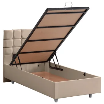 Setay Almada 100x200 cm Başlıklı Sandıklı Tek Kişilik Baza Seti Bej