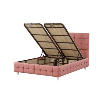 Mobilya Dükkanım Eylül 120x200 cm Başlıklı Sandıklı Tek Kişilik Baza Seti Kırmızı