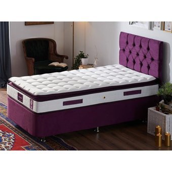 Niron Yatak Purple 90x190 cm Başlıklı Yataklı Sandıklı Tek Kişilik Baza Seti Mor