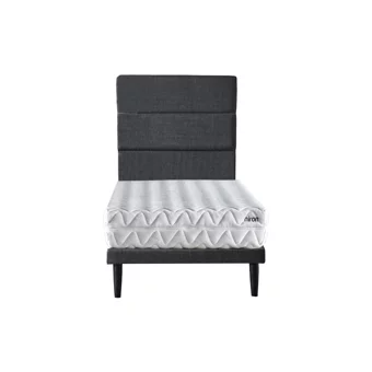 Niron Yatak Slim Pocket 90x190 cm Başlıklı Yataklı Tek Kişilik Baza Seti Antrasit