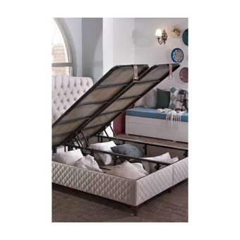 Mobilya Dükkanım Eva 100x200 cm Başlıksız Sandıklı Tek Kişilik Baza Seti Bej