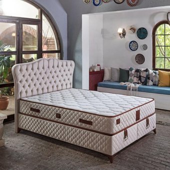 Mobilya Dükkanım Eva 100x200 cm Başlıksız Sandıklı Tek Kişilik Baza Seti Bej