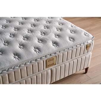 Mobilya Dükkanım Star 120x200 cm Başlıklı Yataklı Sandıklı Tek Kişilik Baza Seti Krem