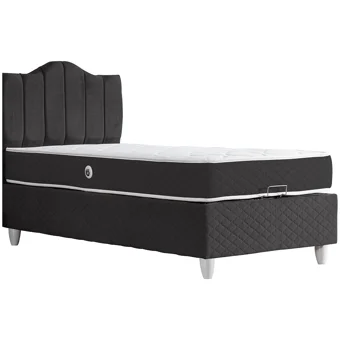 Cesur Trend 100x200 cm Başlıklı Yataklı Sandıklı Tek Kişilik Baza Seti Antrasit