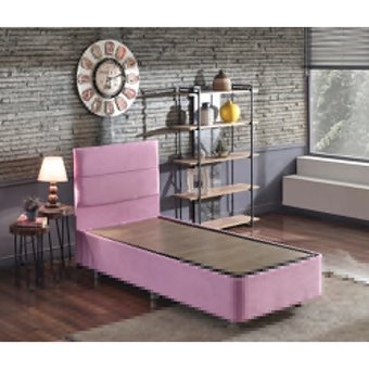 Niron Yatak Pink 90x190 cm Başlıklı Sandıklı Tek Kişilik Baza Seti Pembe