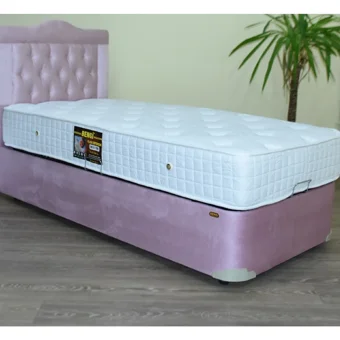 Bengi Ticaret 90x190 cm Başlıklı Yataklı Sandıklı Tek Kişilik Baza Seti Mavi