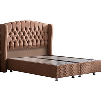 Setay Nice 90x190 cm Başlıklı Yataklı Sandıklı Tek Kişilik Baza Seti Kahverengi