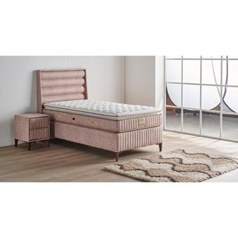 Mobilya Dükkanım Arobel 90x190 cm Başlıklı Yataklı Sandıklı Tek Kişilik Baza Seti Kahverengi