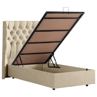 Setay Matilda 90x190 cm Başlıklı Yataklı Sandıklı Tek Kişilik Baza Seti Krem