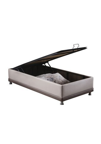 Weltewhome Karamel 100x200 cm Başlıksız Sandıklı Tek Kişilik Baza Seti Beyaz