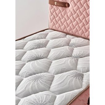 Mobilya Dükkanım Perla 100x200 cm Başlıklı Yataklı Sandıklı Tek Kişilik Baza Seti Pembe