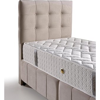 Mobilya Dükkanım Polo- Smart 90x200 cm Başlıklı Yataklı Sandıklı Tek Kişilik Baza Seti Beyaz