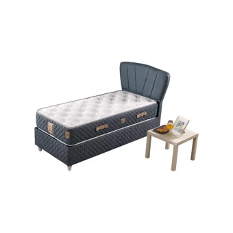 Mobilya Dükkanım Pink 2 120x200 cm Başlıklı Yataklı Sandıklı Tek Kişilik Baza Seti Gri