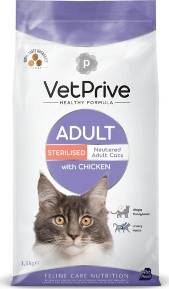 Vet Prive Kısırlaştırılmış Tavuklu Kedi Maması 1,5 Kg