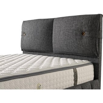 Mobilya Dükkanım Prag 120x200 cm Başlıklı Yataklı Sandıklı Tek Kişilik Baza Seti Siyah