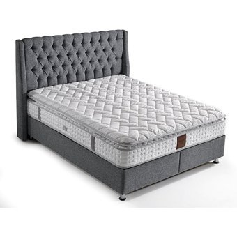 Mobilya Dükkanım Zenith 100x200 cm Başlıklı Yataklı Sandıklı Tek Kişilik Baza Seti Gri