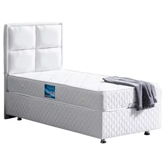 Setay Grand 90x200 cm Başlıklı Sandıklı Tek Kişilik Baza Seti Beyaz