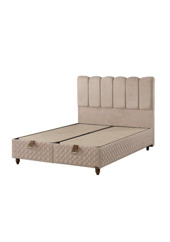 Mobilya Dükkanım Gold 90x190 cm Başlıklı Sandıklı Tek Kişilik Baza Seti Bej