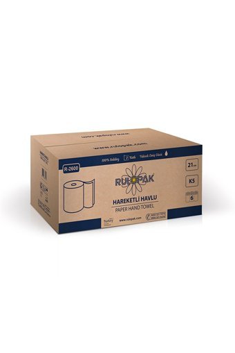 Rulopak Hareketli 2 Katlı 6'lı Rulo Kağıt Havlu