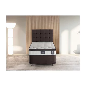 Niron Yatak Niron King 90x190 cm Başlıklı Yataklı Sandıklı Tek Kişilik Baza Seti Füme