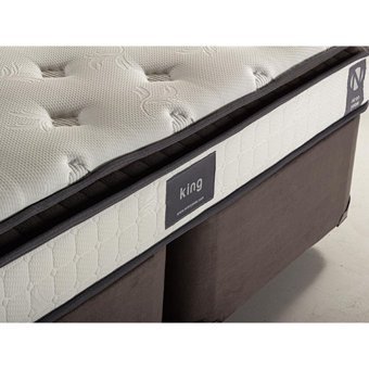Niron Yatak Niron King 90x190 cm Başlıklı Yataklı Sandıklı Tek Kişilik Baza Seti Füme