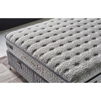 Mobilya Dükkanım Viscomfort 120x200 cm Başlıklı Yataklı Sandıklı Tek Kişilik Baza Seti Gri