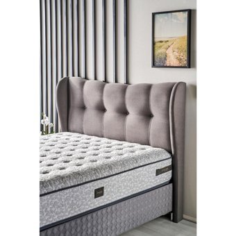 Mobilya Dükkanım Viscomfort 120x200 cm Başlıklı Yataklı Sandıklı Tek Kişilik Baza Seti Gri